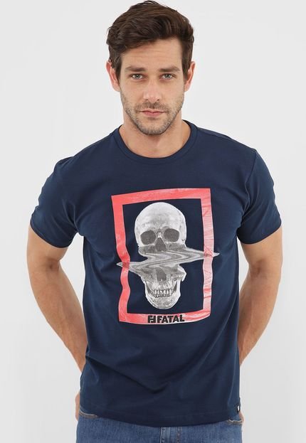 Camiseta Fatal Caveira Azul-Marinho - Marca Fatal