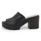 Tamanco Tratorado Feminino em Couro Legitimo Peep Toe Preto - Marca Rute Paula