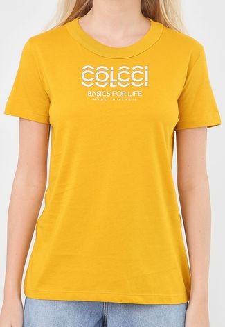 Camiseta Colcci Lettering Amarela
