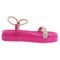 Papete Feminina Flatform com Tiras de Strass Napa Pink - Marca Carolla Shoes