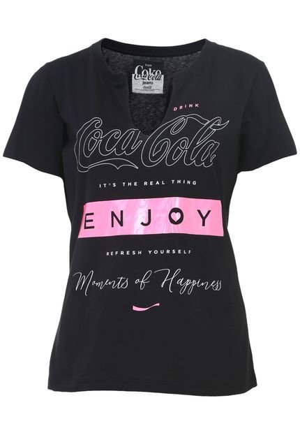 Camiseta Coca-Cola Jeans Lettering Preta - Marca Coca-Cola Jeans