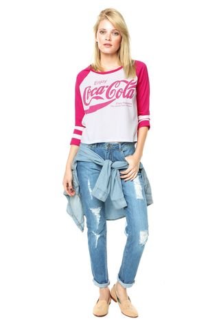 Blusa Coca Cola Jeans Rosa