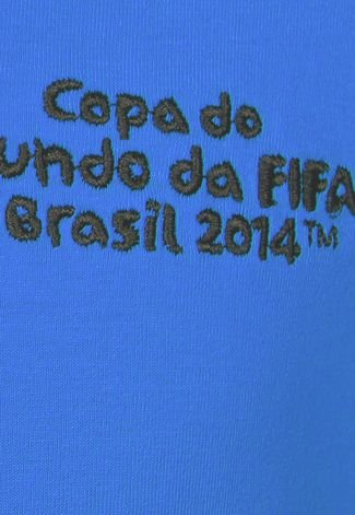 Camisa Polo Licenciados Copa do Mundo Futebol Arte Juvenil Azul