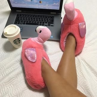 Pantufa Damannu Shoes Feminina Adulto Flamingo Rosa
