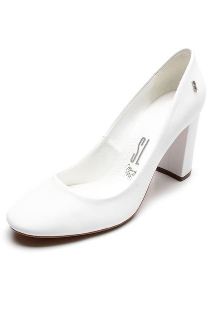 Scarpin Couro Santa Lolla Marry Me Branco - Marca Santa Lolla