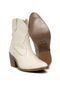 Bota Texana Western Bico Fino Cano Curto Country Couro Off White Kuento Shoes - Marca KUENTO SHOES