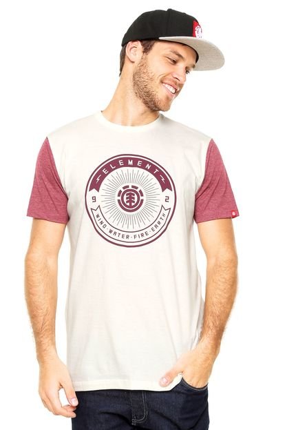 Camiseta Element Society Bege/Vinho - Marca Element