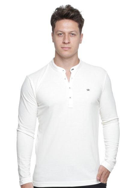 Menor preço em Camisa Gola Padre Alfaiataria Burguesia Bege Slim Fit