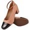 Sapato Scarpin Donatella Shoes Bico Quadrado Confort Bicolor Nude - Marca Monte Shoes