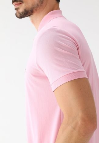 Camisa Polo Reserva Reta Logo Rosa
