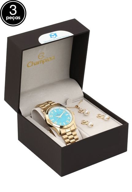 Relógio Champion CN29221Y Dourado/Azul - Marca Champion