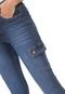 Calça Jeans Indigo Jeans Cargo Cropped com Faixa Azul - Marca Indigo Jeans