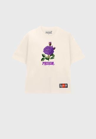 Camiseta Infantil Prison Off White Flower Violet