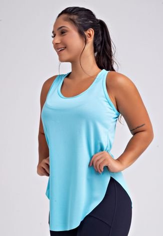 Regata Feminina Dry Fit Camiseta Fitness Tapa Bum Bum Longline Academia