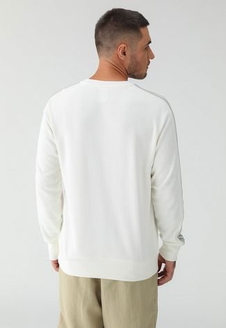 Blusa de Moletom Fechada adidas Sportswear 3 Stripes Off White