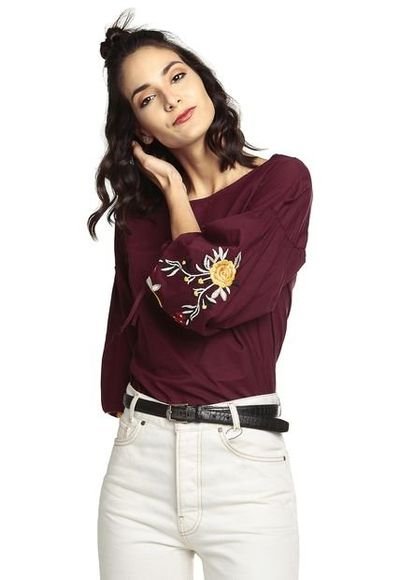 Blusa Vinotinto Paris District Compra Ahora Dafiti Colombia