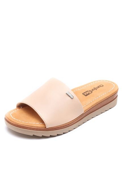 Rasteira Comfortflex Tira Larga Nude - Marca Comfortflex