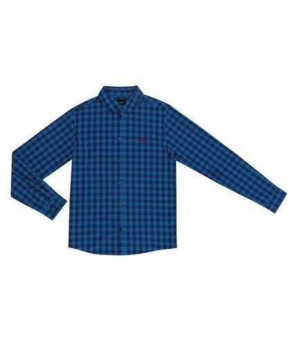 Camisa Masculina Manga Longa Xadrez Diametro Azul - Marca Diametro