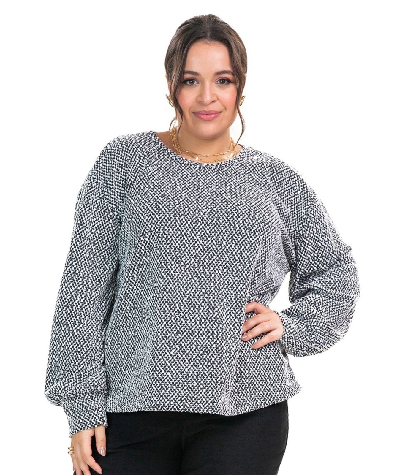 Blusão Tricot Pop Plus Size Secret Glam Preto - Marca Secret Glam