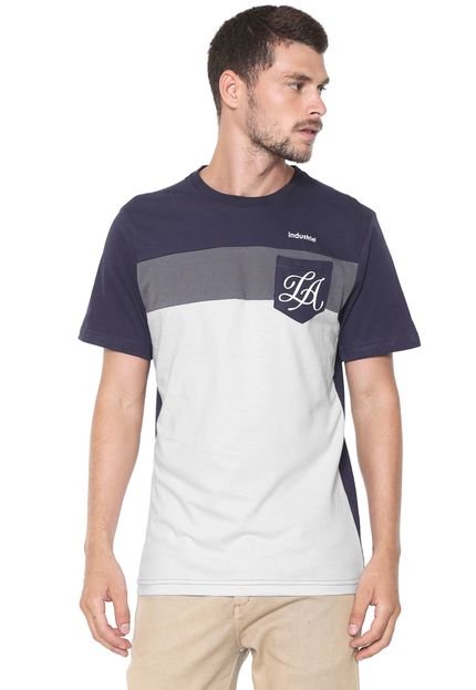 Camiseta Industrie Recortes Azul-marinho/Branca - Marca Industrie