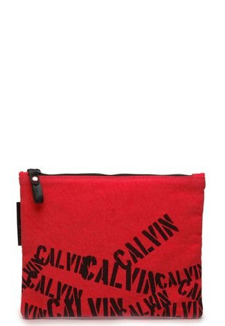 Nécessaire Calvin Klein Escritos Vermelho