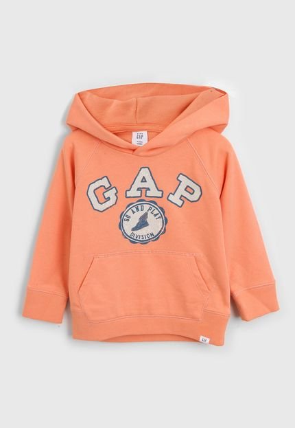 Blusa de Moletom GAP Infantil Logo Laranja - Marca GAP