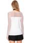 Blusa D F TOP MODA Recortes Branca - Marca D F TOP MODA