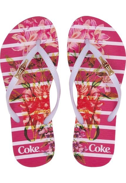 Chinelo Coca Cola Shoes Estampado Rosa - Marca Coca Cola