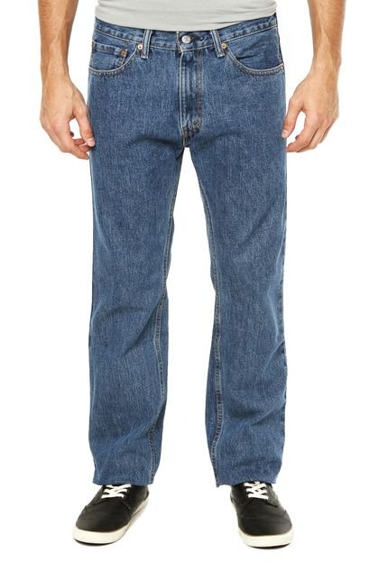 Calça Jeans Levis 505 Reta Estonada Basic Azul - Marca Levis