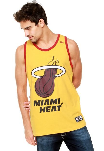 Regata New Era Logo Miami Heat Amarela - Marca New Era