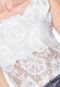 Blusa Cropped #MO Renda Branca - Marca #MO