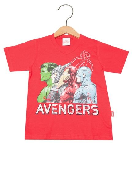 Camiseta Manga Curta Brandili Infantil Avengers Vermelha. - Marca Brandili