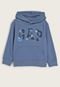 Blusa Infantil de Moletom GAP Logo Floral Azul - Marca GAP