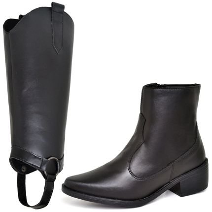 Bota Feminina Country 2 em 1 DUBUY 1706FG Preto - Marca DUBUY