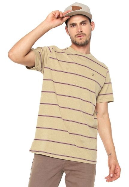Camiseta Volcom Pure Stripe Bege - Marca Volcom