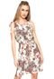 Vestido Lily Fashion Curto Floral Bege - Marca Lily Fashion