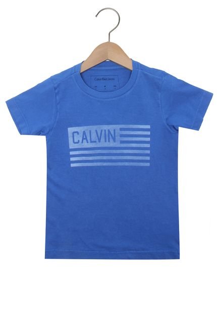 Camiseta Calvin Klein Kids Manga Curta Menino Azul - Marca Calvin Klein Kids