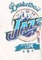 Camiseta NBA Raglan Retrô Utah Jazz Branco/Cinza - Marca NBA