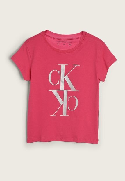 Camiseta Infantil Calvin Klein Kids Espelhado Rosa - Marca Calvin Klein Kids
