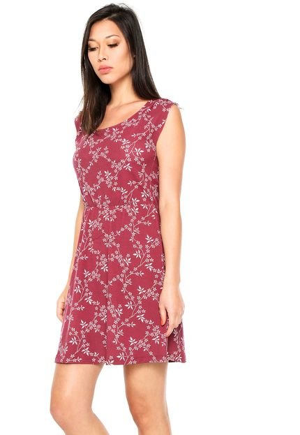 Vestido Das Avessas Curto Floral Vinho - Marca Das Avessas