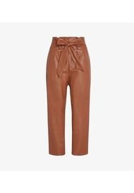 Faux Leather Paperbag Pants Cocoa