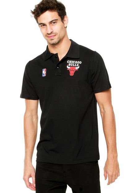 Camisa Polo NBA Chicago Bulls Preta - Marca NBA