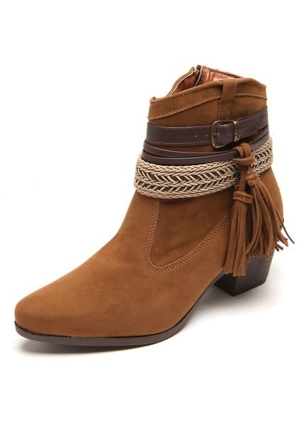 Bota Country DAFITI SHOES Tassel Caramelo - Marca DAFITI SHOES