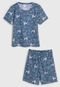 Pijama Abrange Curto Infantil Full Print Azul - Marca Abrange