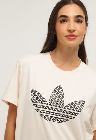 Camiseta adidas Originals Trefoil Monogram Infill Off-White