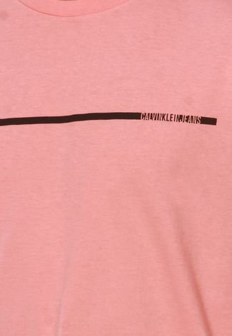 Camiseta Calvin Klein Jeans Estampada Coral