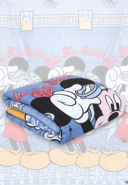 Edredom Santista Disney Mickey Azul - Marca Santista