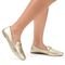 Sapato Feminino Mocassim CM Calçados Bico Quadrado Confort Sapatilha Ouro Light - Marca Monte Shoes