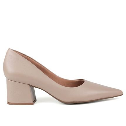 Scarpin Salto Bloco Santa Marta  Nude Lelive - Marca Lelive