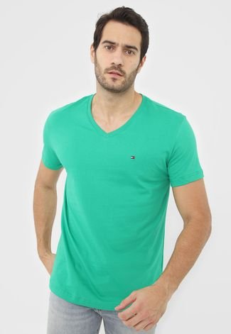 Camiseta Tommy Hilfiger Logo Verde - Compre Agora